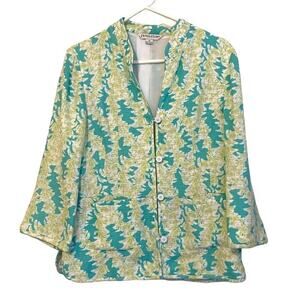 Pendleton Blue‎ Green Linen Blend Button Jacket Size Medium